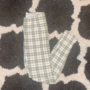 Princess Polly Gingham Plaid Green Pants